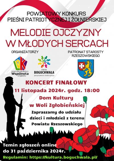 POWIATOWY KONKURS PIEŚNI PATRIOTYCZNEJ I ŻOŁNIERSKIEJ MELODIE OJCZYZNY W MŁODYCH SERCACH